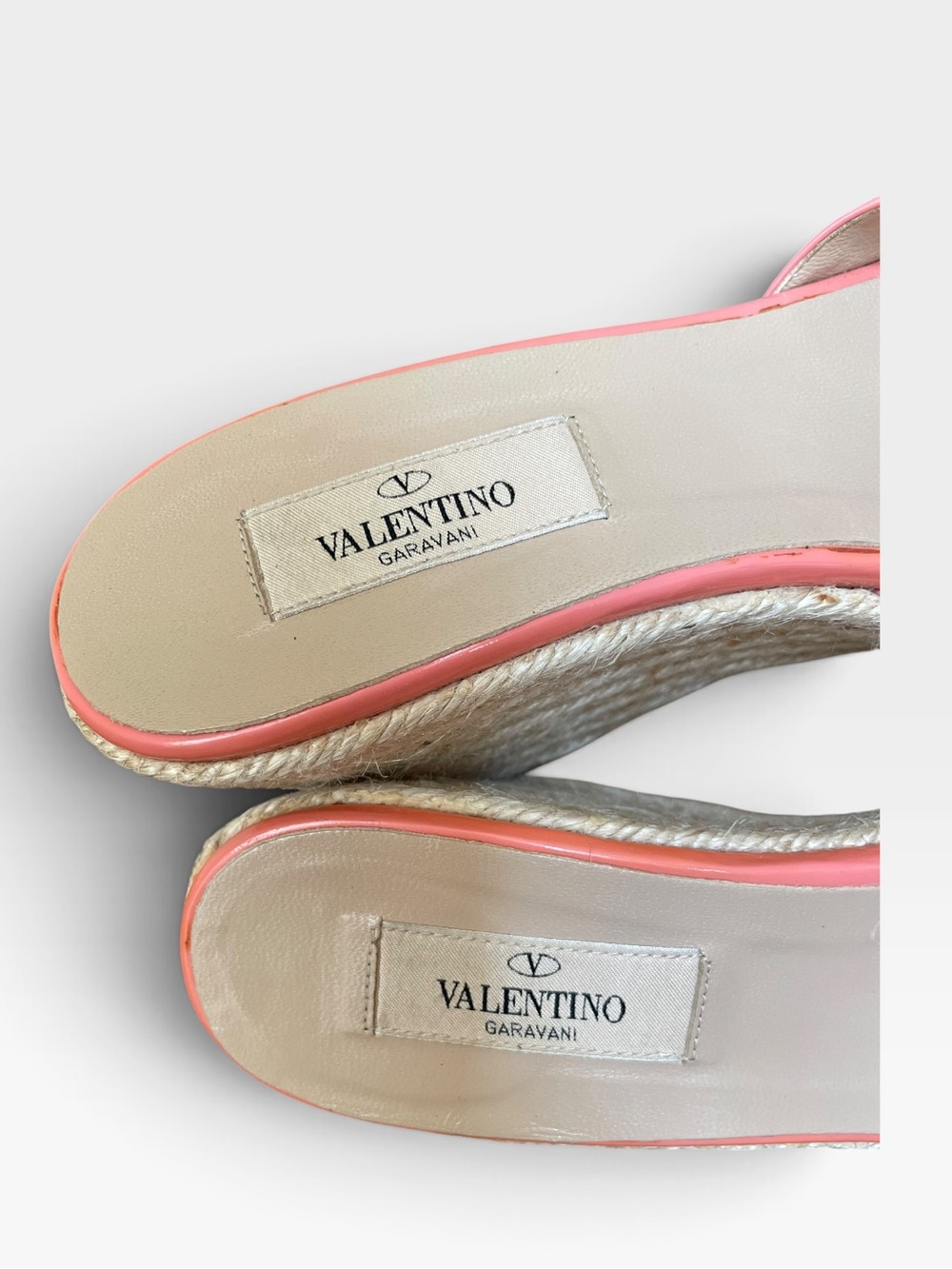 Valentino Mena Bow Patent Leather Wedge Espadrille Womens 8.5 39 Slide Sandals - Picture 6 of 13